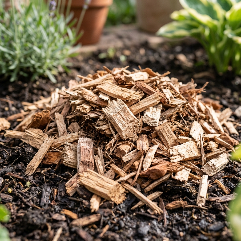 Sac de copeaux de bois 50L pour paillage naturel de massifs méditerranéens
