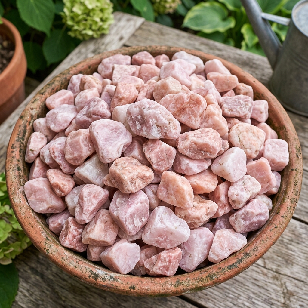 Galet Marbre Rose 15-25 mm en sac 20 kg, décoration minérale pour jardin méditerranéen