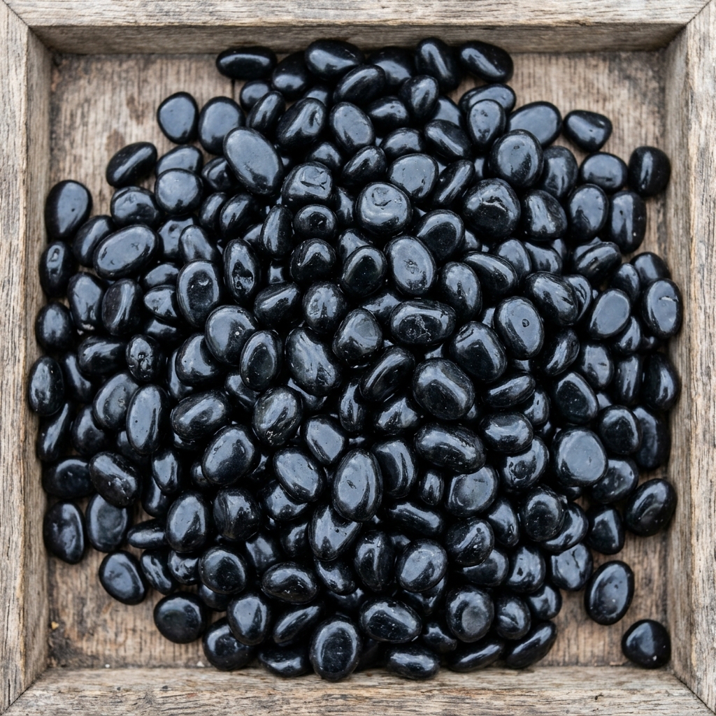 Sac de galet noir ébène 15-25 mm pour décoration minérale de jardin méditerranéen