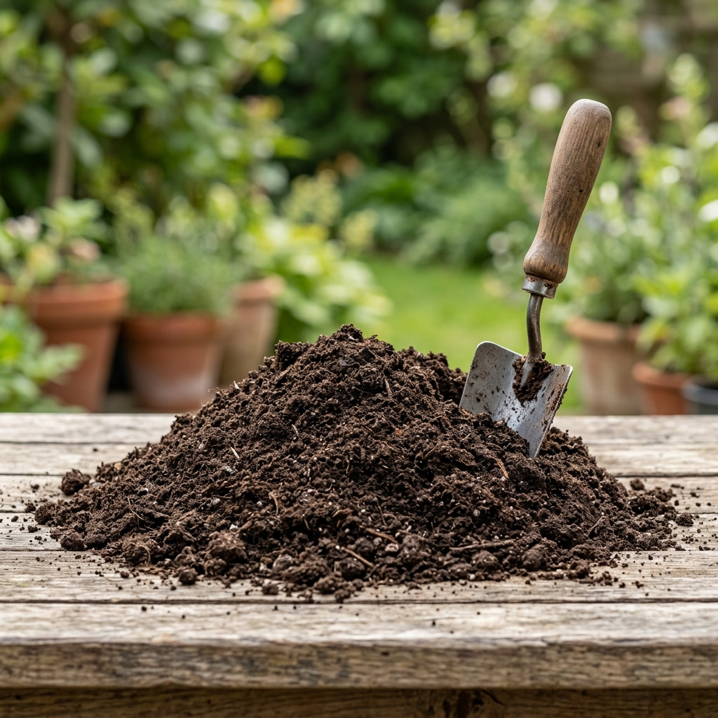 Sac de terreau horticole 20L ouvert, substrat universel pour rempotage et plantation
