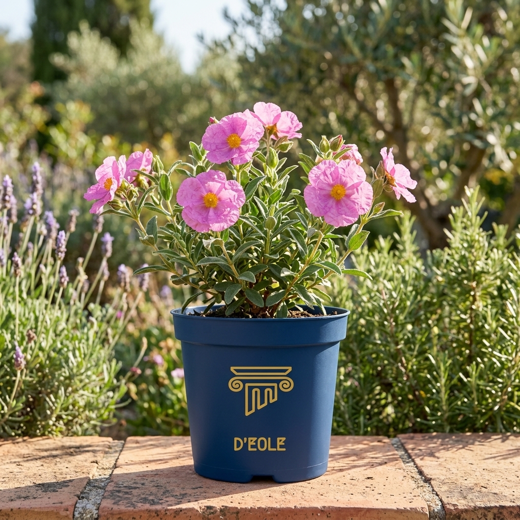 Ciste en godet C3L, arbuste méditerranéen fleuri résistant à la sécheresse, jardinerie Istres